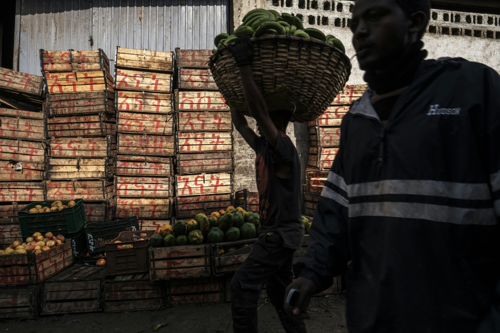 لقطة من سوق في أديس أبابا بتاريخ 23 حزيران/يونيو 2022 (ا ف ب)