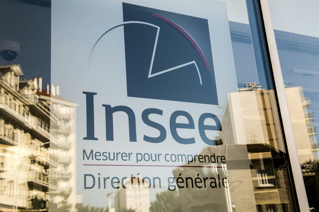 صورة التُقطت في 14 حزيران/يونيو 2019 قرب باريس تُظهر شعار المعهد الوطني للإحصاء والدراسات الاقتصادية (ا ف ب)