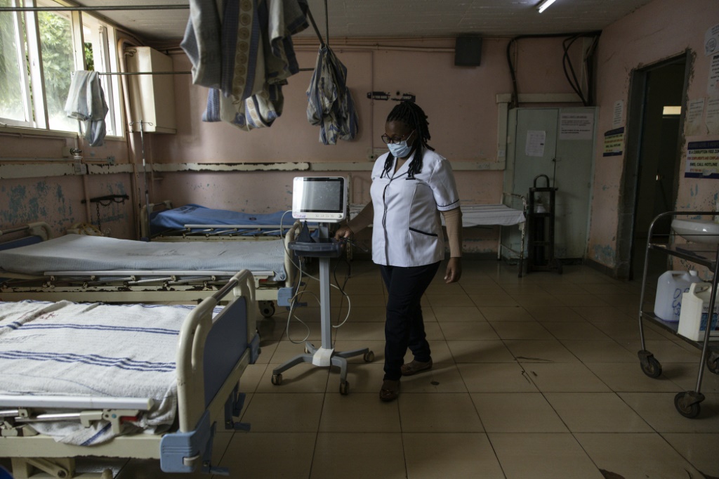 ظل المستشفى العام خاليا مع استمرار إضراب الأطباء على مستوى البلاد للأسبوع السابع (ا ف ب)
