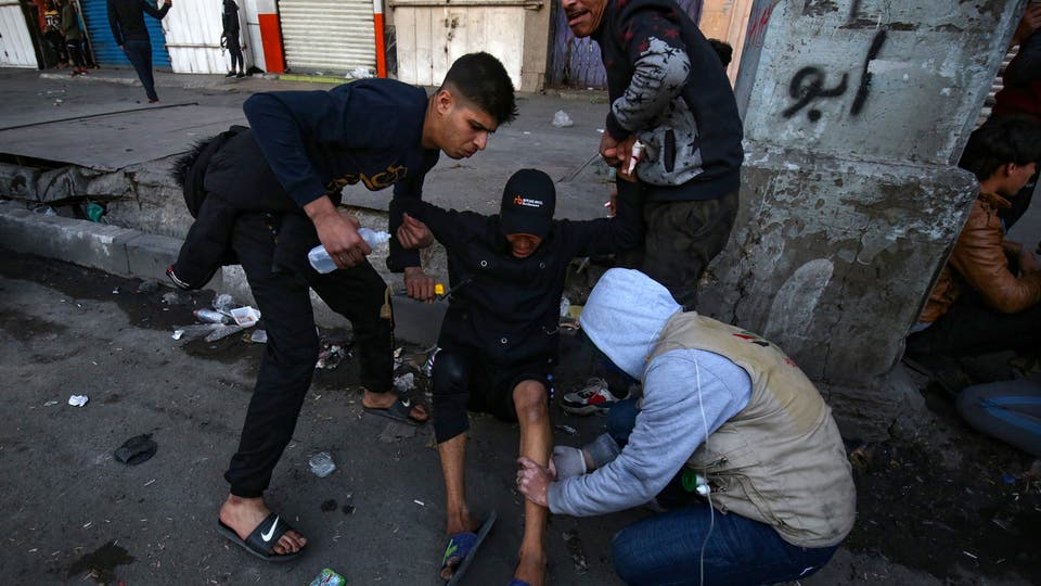 مصاب عراقي قرب ساحة الخلاني في بغداد