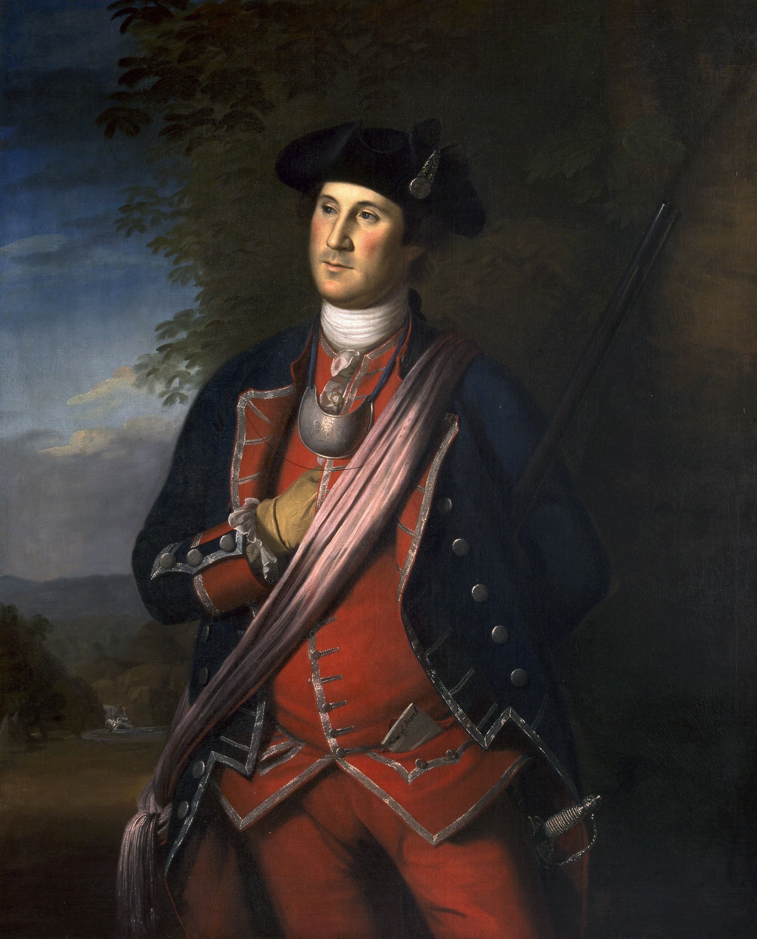 جورج واشنطن بثيابه العسكرية