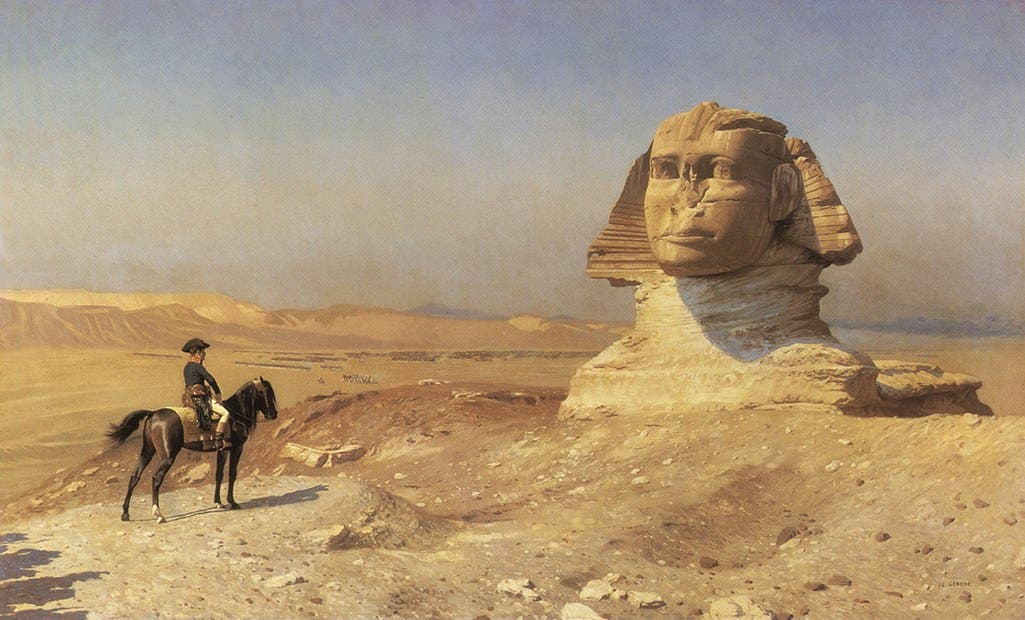 لوحة تجسد بونابرت أمام تمثال أبو الهول