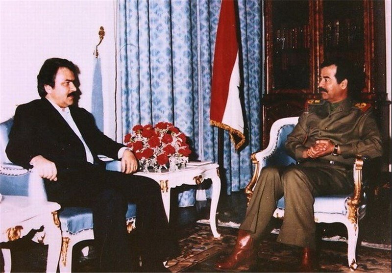 مسعود رجوي والرئيس صدام حسين