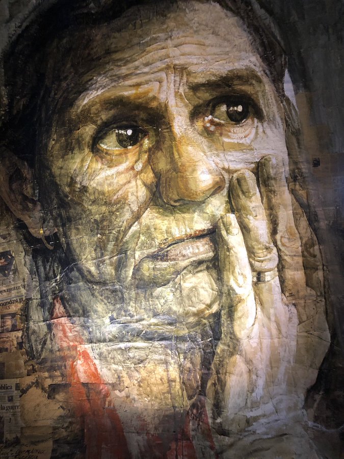 من المجموعة الفنية “الوجوه” في معرض “النزوح” للفنان صفت زيتس