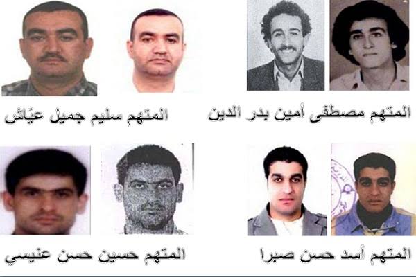 المتهمون الأربعة في قضية اغتيال رفيق الحريري