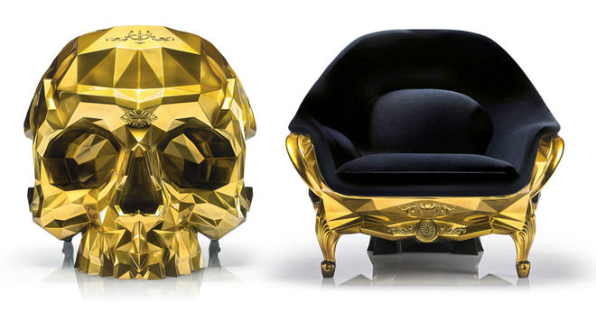 كرسي الجمجمة الذهبي صاحب 24 قيراط بسعر نصف مليون دولار أمريكي