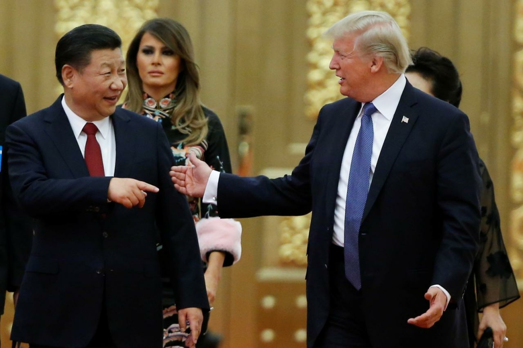 الرئيس الصيني شي جين بينغ مع ترامب