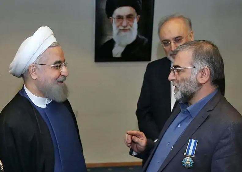 لقاء سابق بين فخري زاده والرئيس روحاني