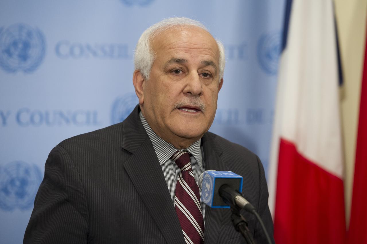 السفير الفلسطيني لدى الأمم المتحدة، رياض منصور