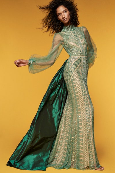 فستان سهر اخضر من ريم عكرا Reem Acra
