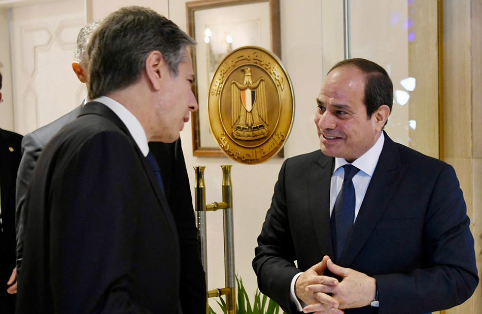 الرئيس المصري عبدالفتاح السيسي ووزير الخارجية الأمريكي أنتوني بلينكن