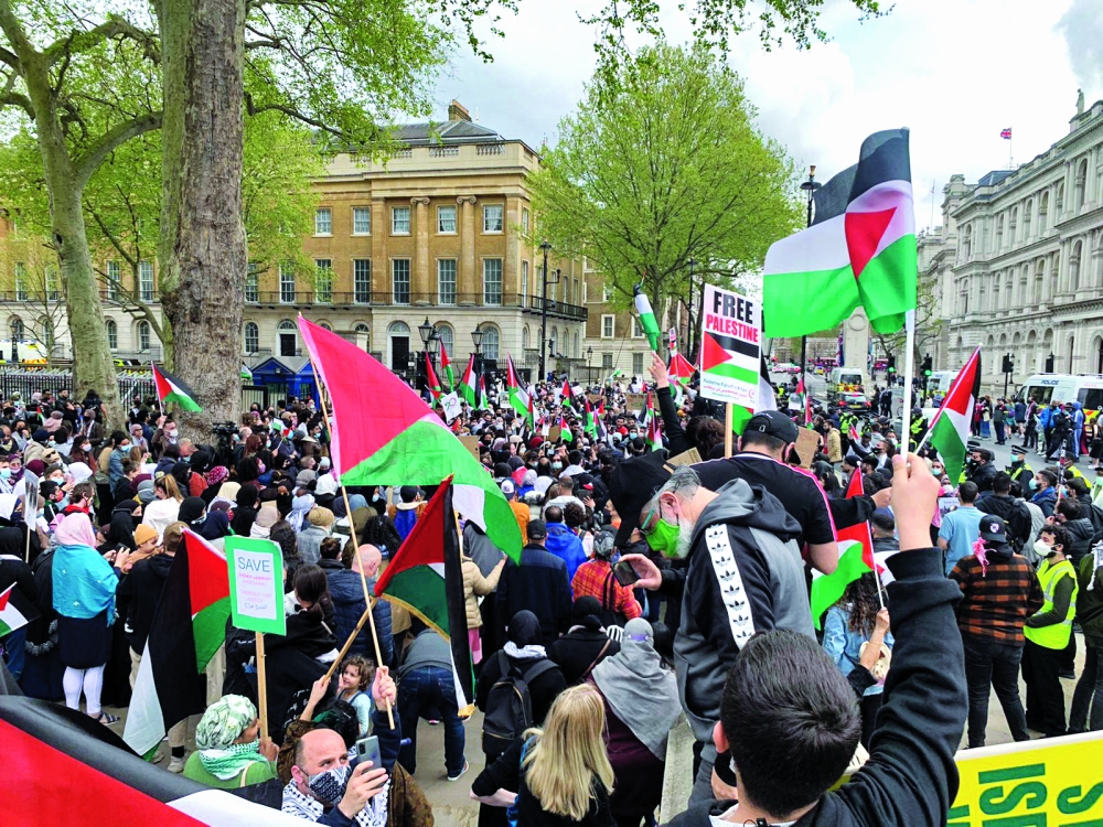 مظاهرات في بريطانيا دعماً للفلسطينيين