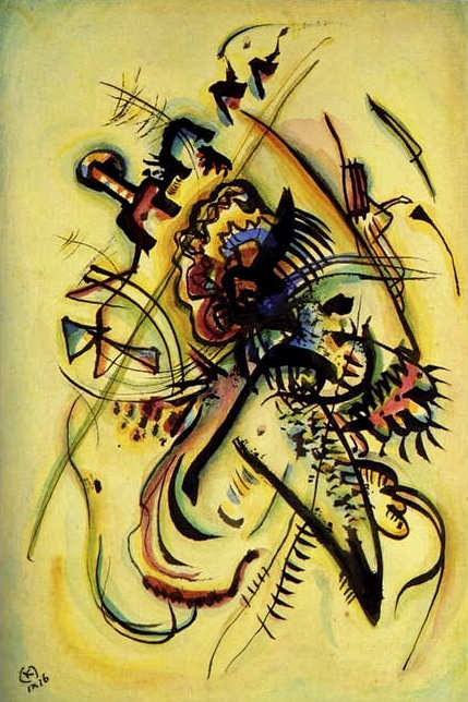 "صوت مجهول"، ألوان مائية وحبر على ورق، 1916)
