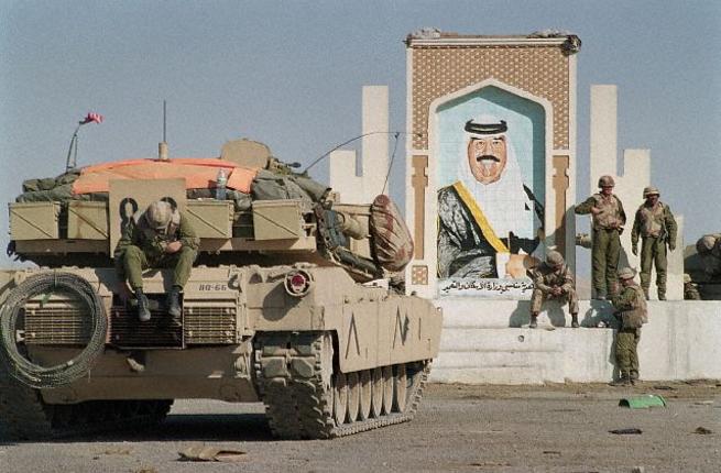 دبابة أميركية وسط العاصمة العراقية بغداد عام 2003