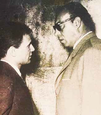 صورة نادرة تجمع فريد شوقي وعبدالحليم حافظ