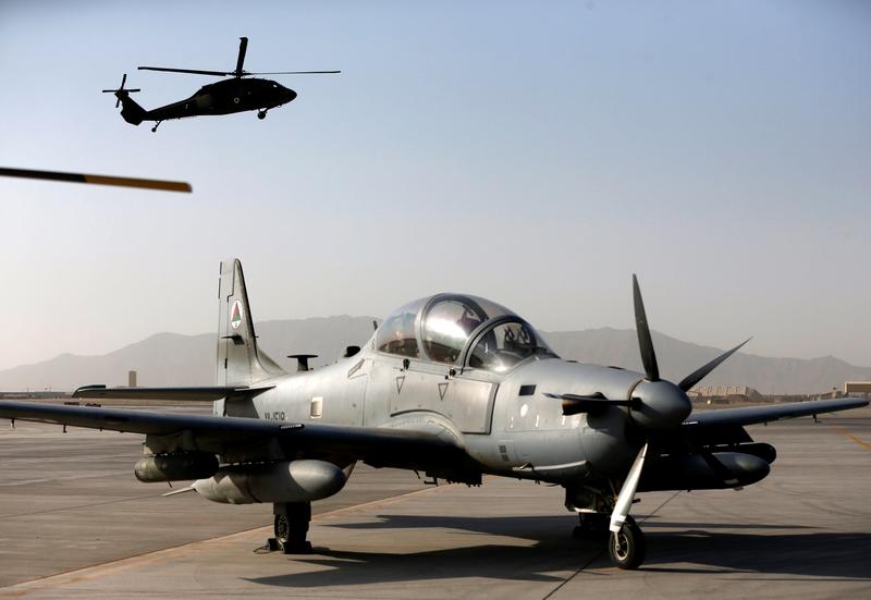 طائرات سوبر توكانو الأمريكية الذي زودت بها واسنطن القوات الجوية الأفغانية