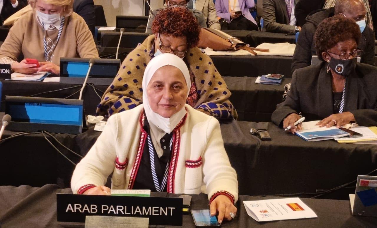 النائبة إحسان بركات عضو البرلمان العربي ( الأمة برس)