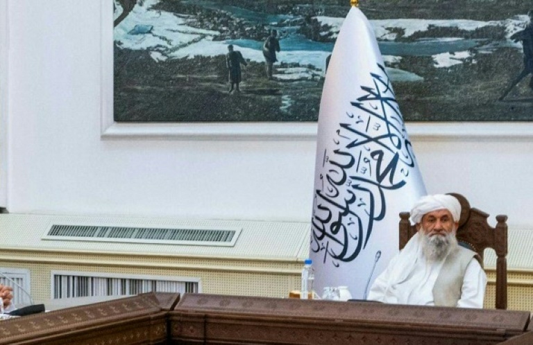 محمد حسن أخوند رئيس حكومة نظام طالبان وأحد مؤسسي الحركة (اف ب)