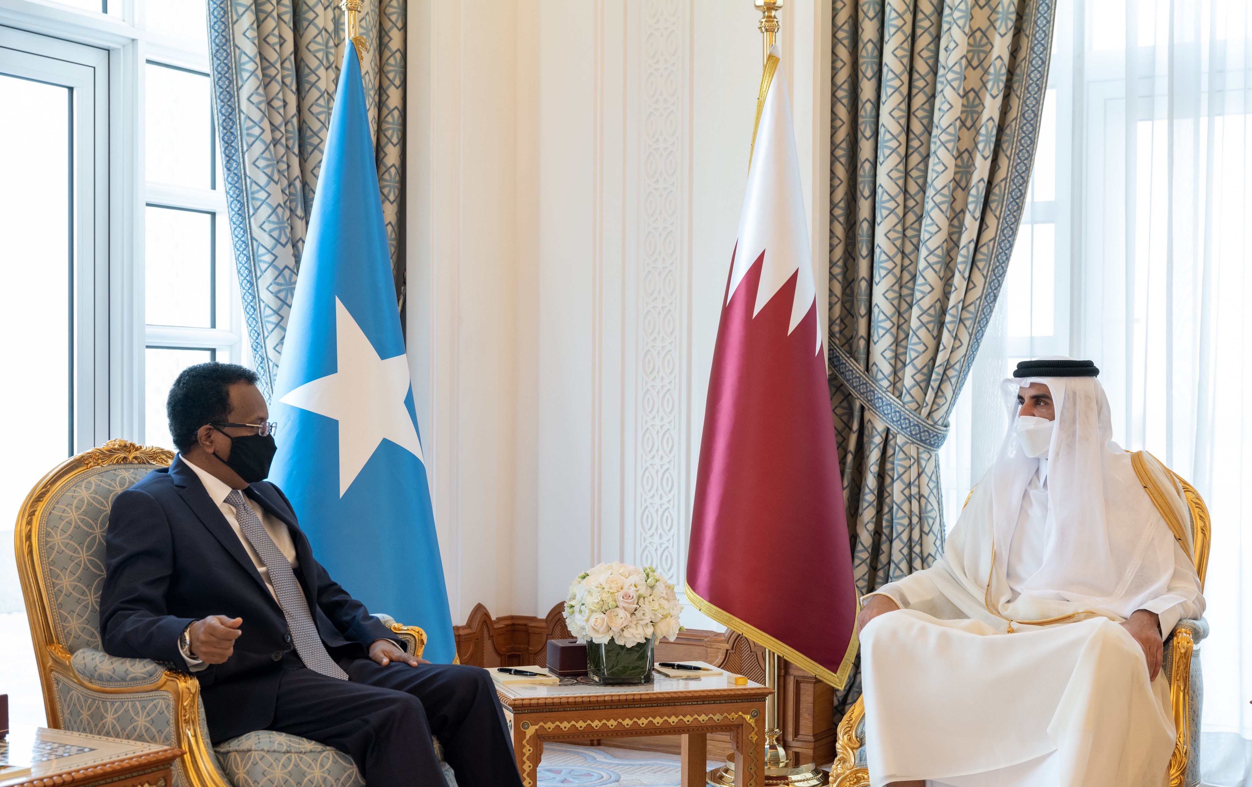 أمير قطر يستقبل  الرئيس الصومالي و يبحثان التعاون الثنائي بين البلدين(قنا)