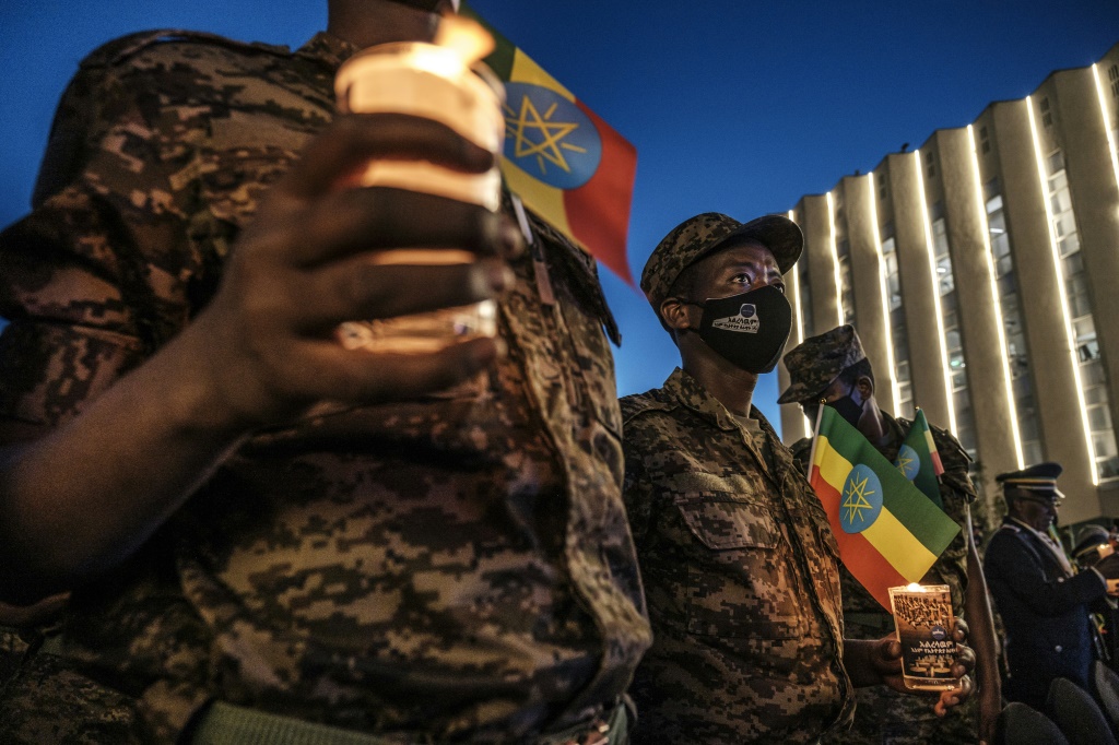 جنود اثيوبيون في 3 تشرين الثاني/نوفمبر 2021 في أديس أبابا (اف ب)