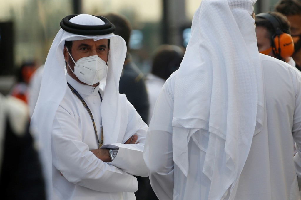 الإماراتي محمد بن سُليّم رئيس الإتحاد الدولي للسيارات الجديد خلال جائزة أبوظبي الكبرى (ا ف ب)