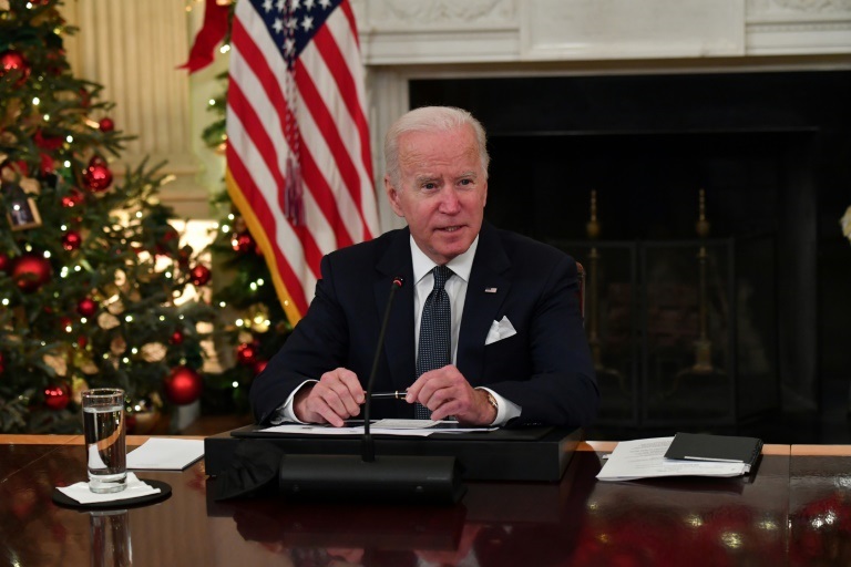 الرئيس الأميركي جو بايدن في البيت الأبيض بواشنطن في 9 كانون الأول/ديسمبر 2021(ا ف ب)