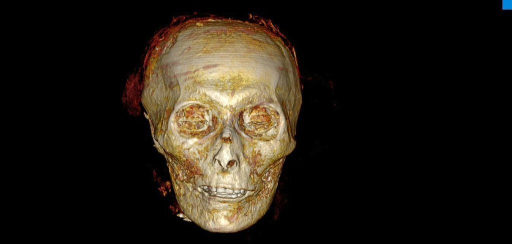 صورة ثلاثية الأبعاد لرأس أمنحتب الأول نشرتها وزارة الآثار المصرية في 28 ديسمبر 2021 (ا ف ب)