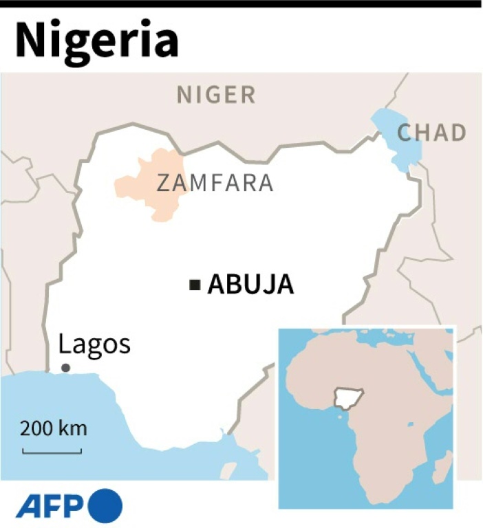 خريطة نيجيريا تحديد موقع ولاية زامفارا (أ ف ب)