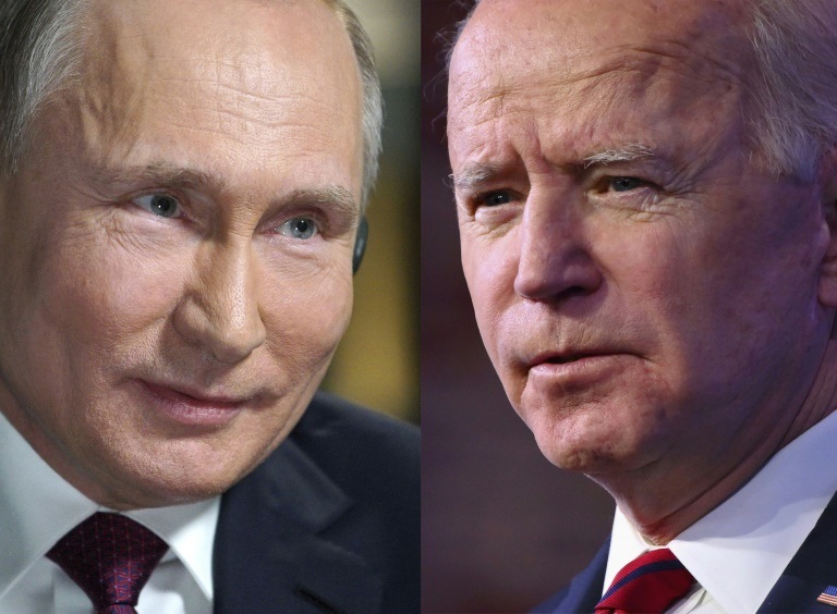 الزعيم الروسي فلاديمير بوتين (إلى اليسار) والرئيس الأمريكي جو بايدن (ا ف ب)