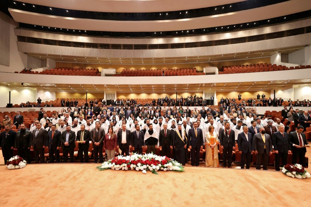 صورة موزعة للبرلمان العراقي في اول جلسة له في التاسع من كانون الثاني/يناير 2022(ا ف ب)