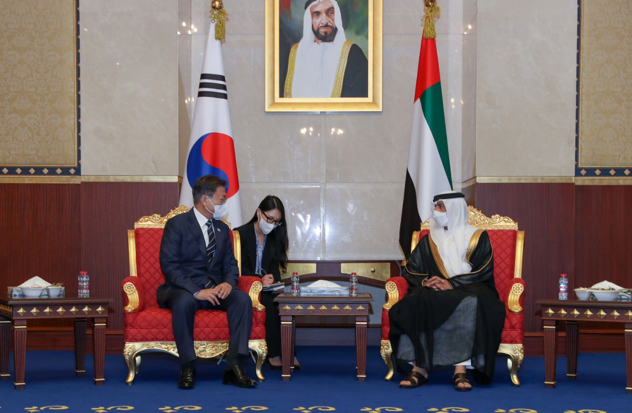 وصول رئيس كوريا الجنوبية   في زيارة رسمية لدولة الإمارات (وام)