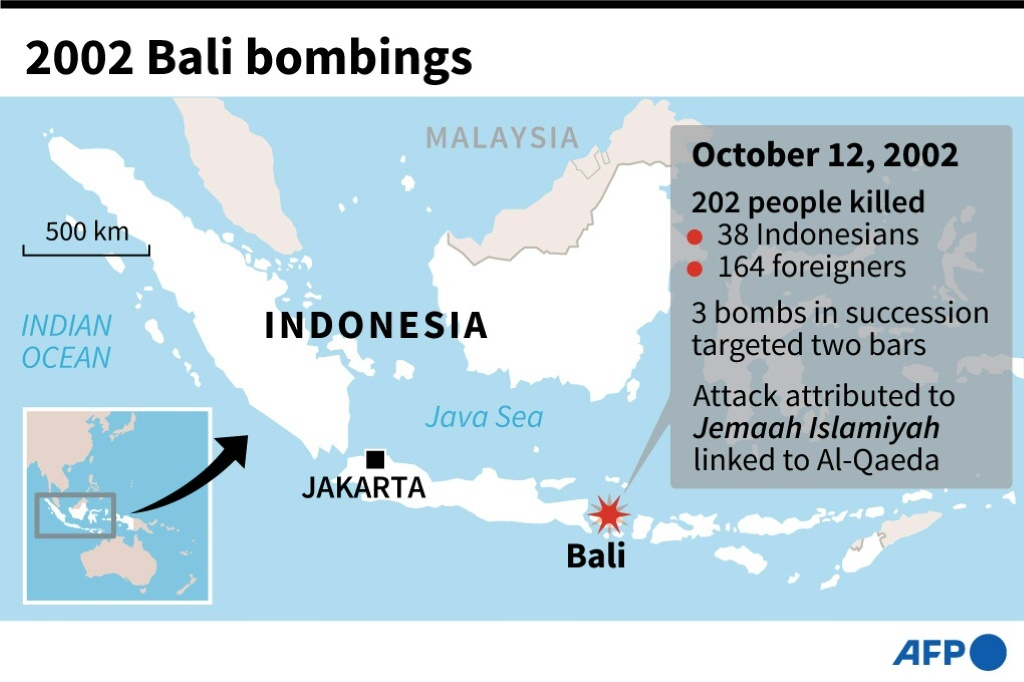 ملف حقائق عن تفجير بالي عام 2002 الذي خلف 202 قتيلاً بينهم 164 أجنبياً (ا ف ب)