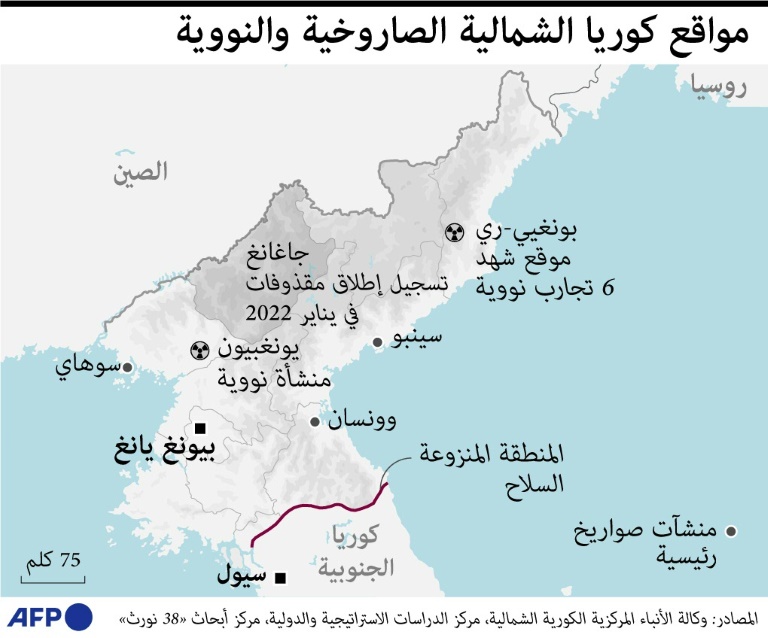  مواقع كوريا الشمالية الصاروخية والنووية(ا ف ب)