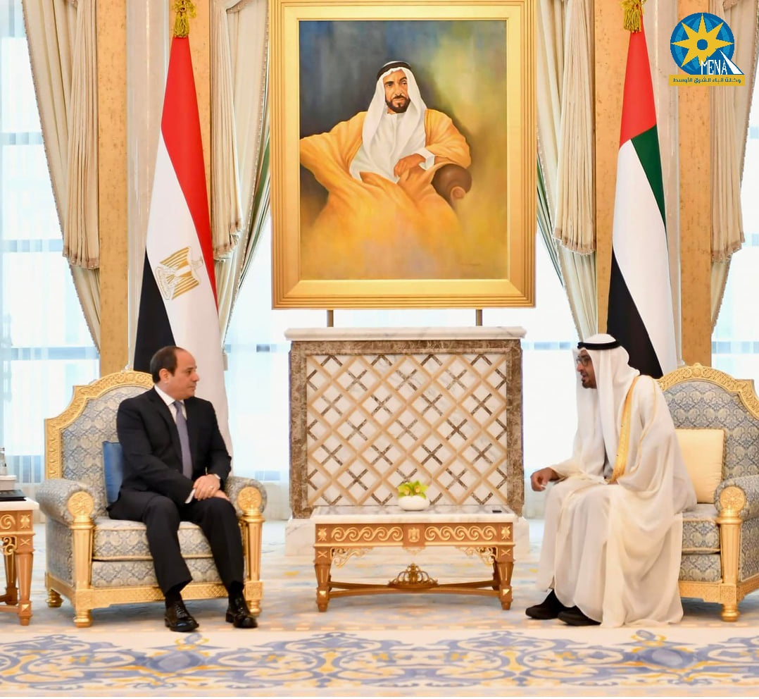 الرئيس السيسي  مع محمد بن زايد (وكالة الشرق الأوسط)