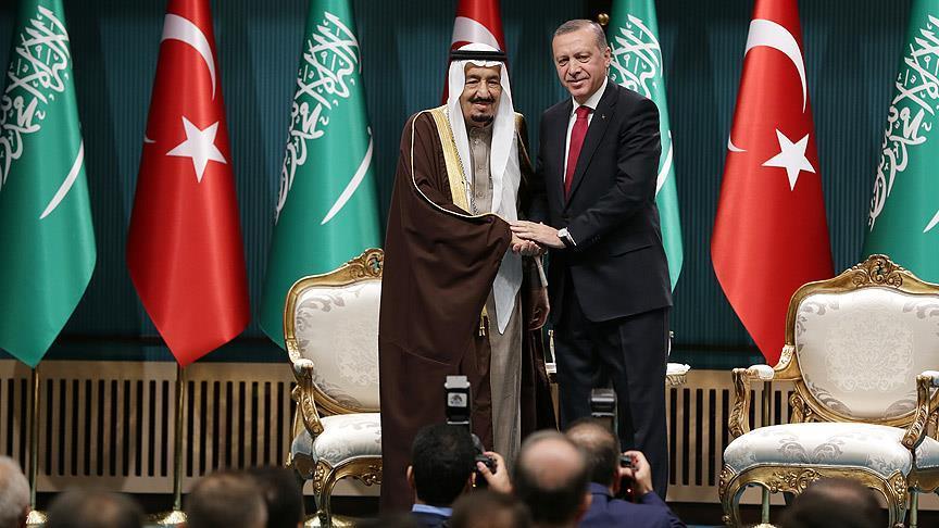 الملك سلمان والرئيس اردوغان في لقاء سابق - الأناضول