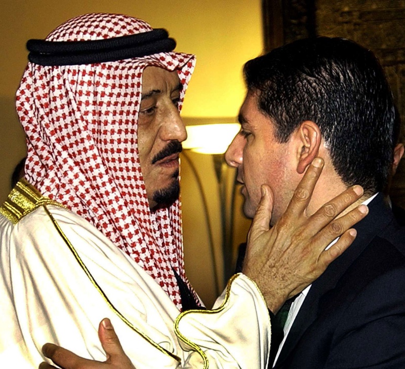 بهاء الحريري مع الملك سلمان في لقاء سابق - تويتر