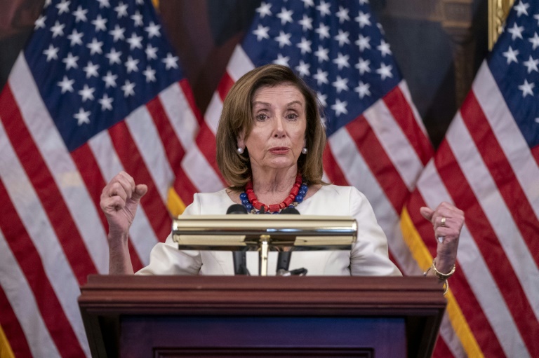 رئيسة مجلس النواب الأميركي نانسي بيلوسي (ا ف ب)