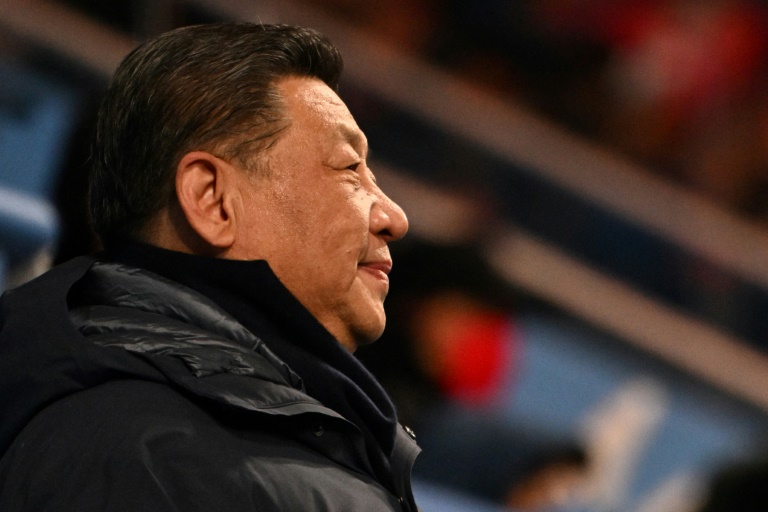 الرئيس الصيني شي جينبينغ خلال حفل افتتاح أولمبياد بكين بتاريخ 4 شباط/فبراير 2022 (ا ف ب)