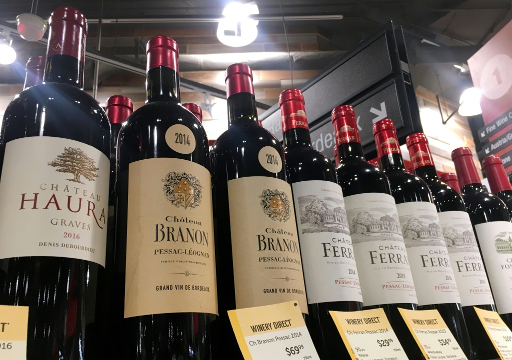 نبيذ فرنسي يباع في أحد المتاجر في أرلنغتون فرجينيا في 3 كانون الأول/ديسمبر 2019 (ا ف ب)