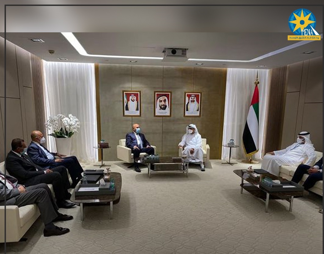 وزير النقل كامل الوزير، خلال زيارته إلى الإمارات، مع الرئيس التنفيذي لموانئ (ا  ش أ)