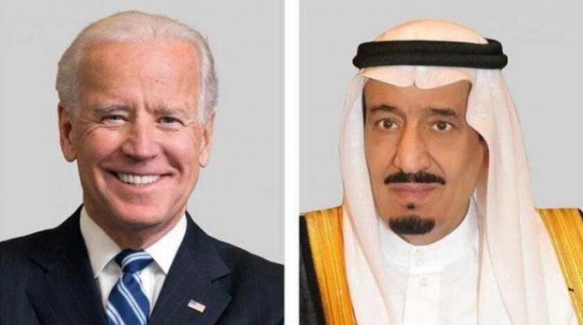 خادم الحرمين الشريفين الملك سلمان بن عبد العزيز والرئيس الأميركي جو بايدن (الخارجية السعودية)