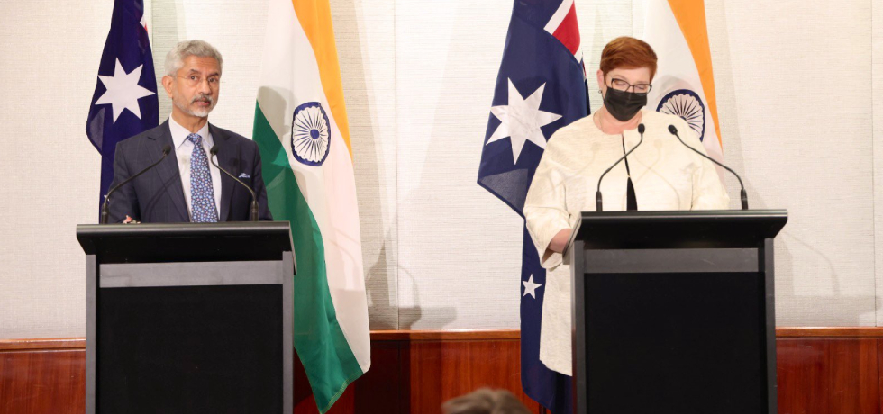 وزير الشؤون الخارجية، الدكتور س. جايشانكار يجري محادثات مثمرة مع وزير خارجية أستراليا، سعادة ماريس باين(وزراة الخارجية الهند)