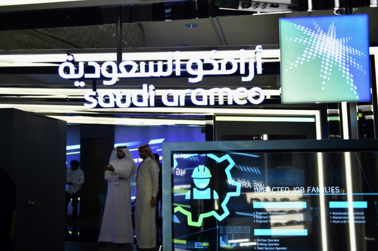  جناح لشركة ارامكو السعودية في منتدى للتكنولوجيا في الرياض في 13 تشرين الثاني/نوفمبر 2019 (ا ف ب)