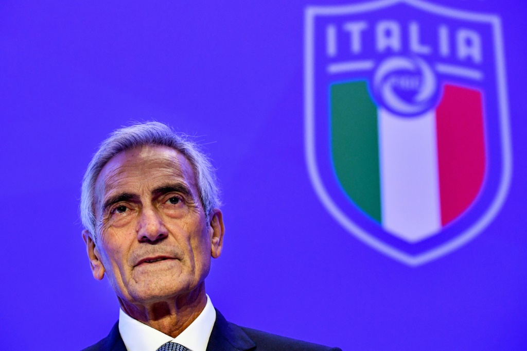 صورة لرئيس الاتحاد الإيطالي لكرة القدم غابرييلي غرافينا في 22 أكتوبر 2018 (ا ف ب)