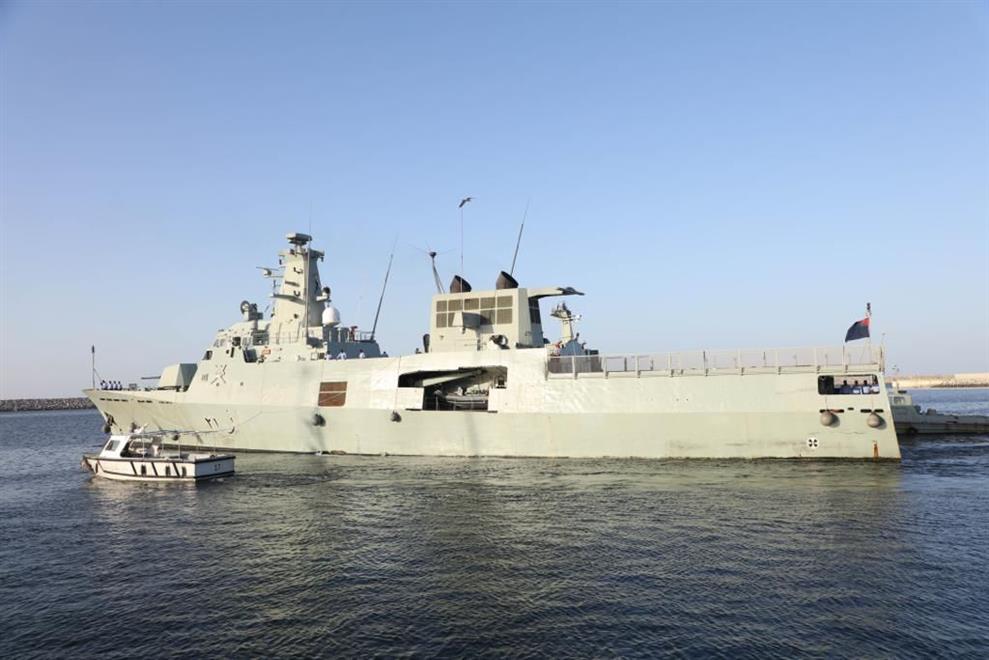 سفن البحرية السلطانية العمانية المشاركة في التمرين   عائدة   إلى قاعدة سعيد بن سلطان البحرية(العمانية)