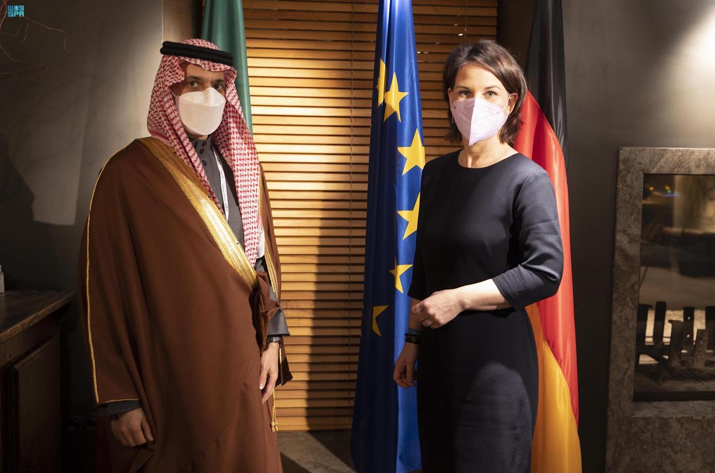 بحث وزير الخارجية السعودي الأمير فيصل بن فرحان مع وزيرة خارجية جمهورية ألمانيا الاتحادية أنالينا بيربوك (واس)
