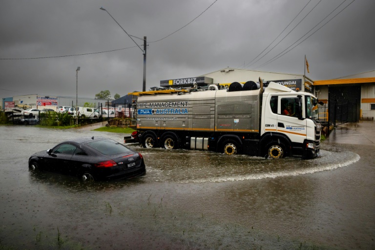    أمطار غزيرة في مدينة روكلي بشرق استراليا في 26 شباط/فبراير 2022 (اف ب)