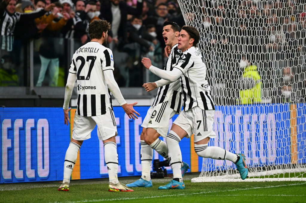 الاسباني ألفارو موراتا يحتفل بهدفه مع يوفنتوس ضد سبيتسيا في الدوري الايطالي لكرة القدم في 6 آذار/مارس 2022(ا ف ب)