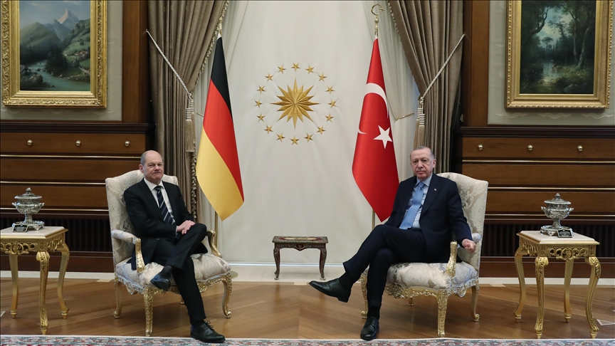 اردوغان والمستشار الالماني - الاناضول