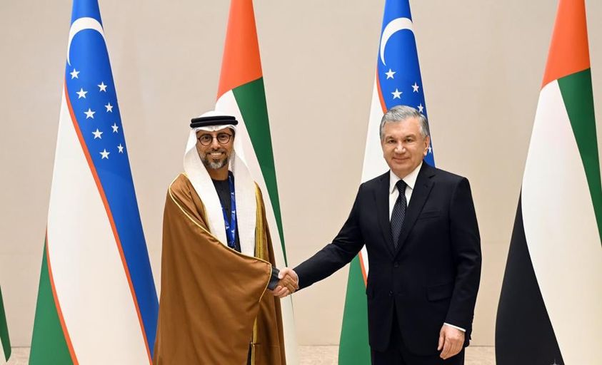  رئيس جمهورية أوزبكستان شوكت ميرزاييف ، وزير الطاقة والبنية التحتية الإماراتي المهندس سهيل  المزروعي(وام)